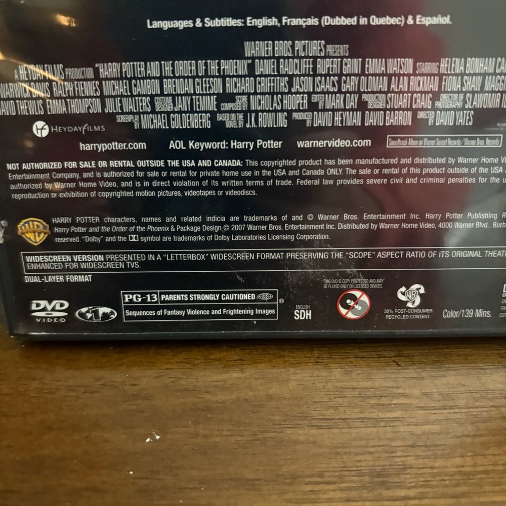 Harry Potter and the Order Of The Phoenix (DVD) (FS) - Picture 3 of 5